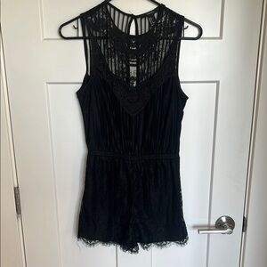 Forever 21 Black Lace Mesh Romper